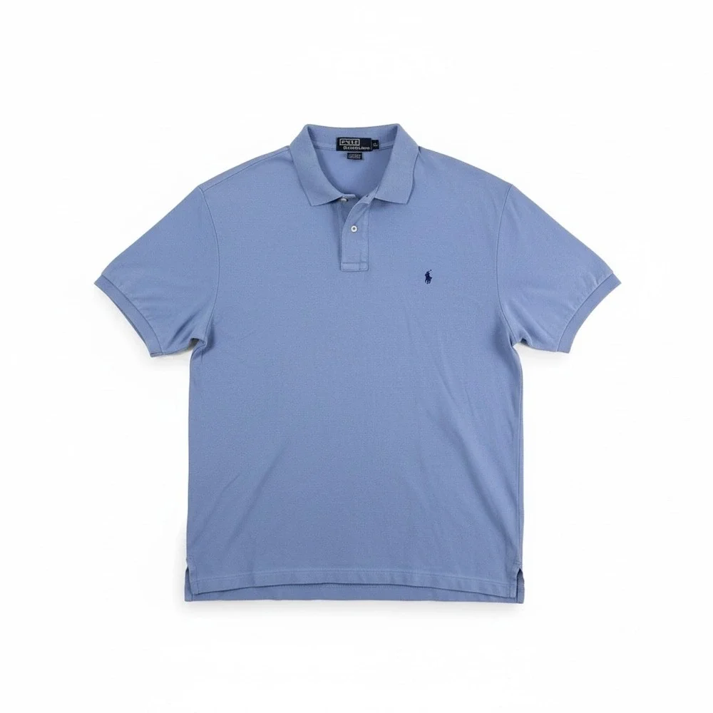 Polo Ralph Lauren Polo Shirt XL Light‎ Blue Short Sleeve Cotton Jersey Pony Logo